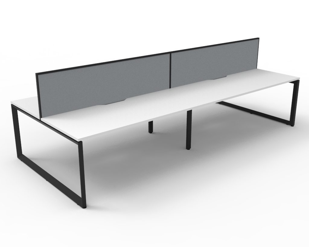 Loop 4 Person Back to Back Workstation - With Screen